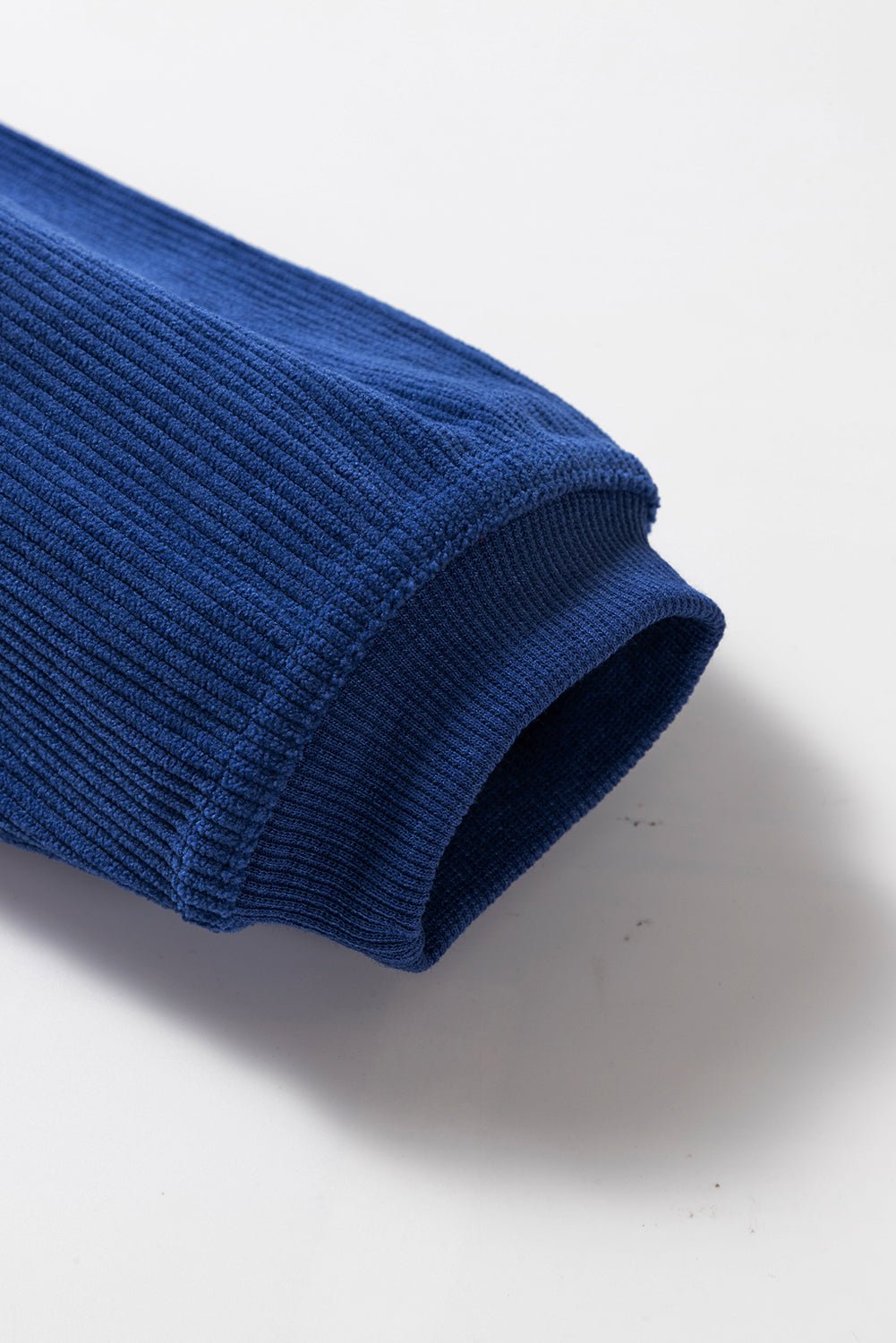 Apricot Drop Shoulder Rib Knit Oversized Sweatshirt