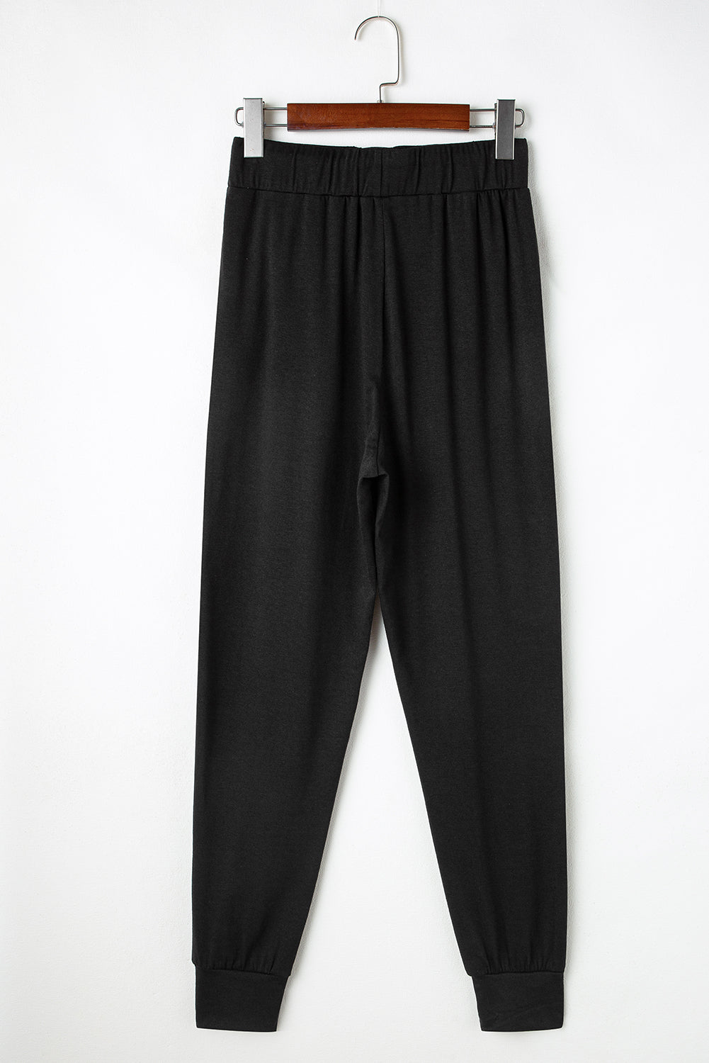 Black Split Long Cardigan and Skinny Pants Loungewear Set