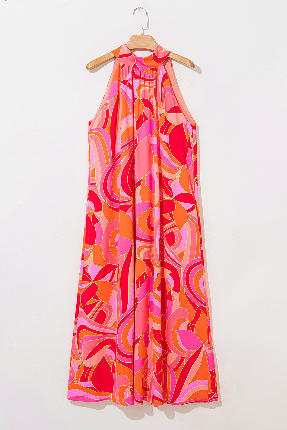 Contrast Grecian Neck Maxi Dress