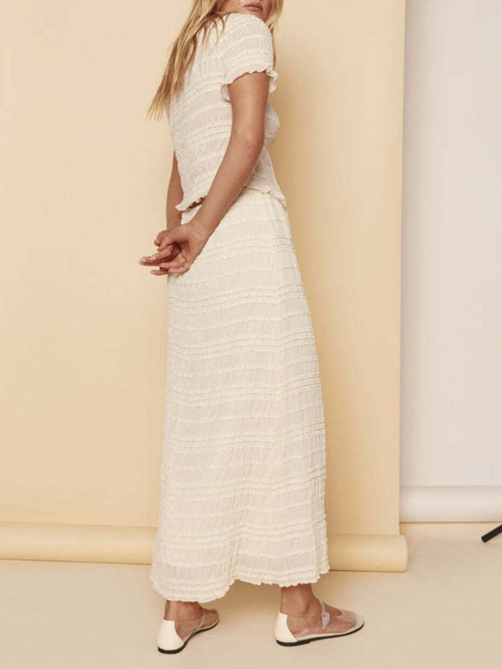 Boho Chic Smocked Top and Maxi Skirt Set