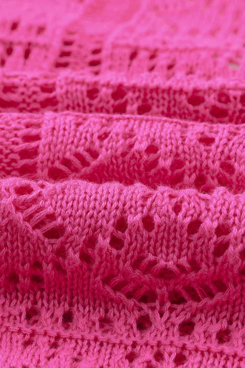 Openwork Button Down Cardigan