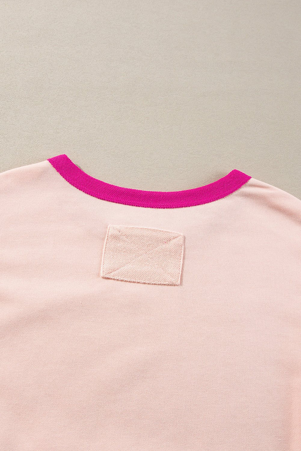 Beige Star Patchwork Exposed Seam Oversized Sweatshirt