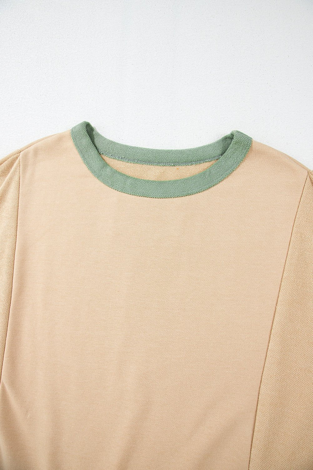 Beige Star Patchwork Exposed Seam Oversized Sweatshirt