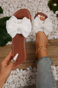 Black Bow Decor Summer Flat Slippers