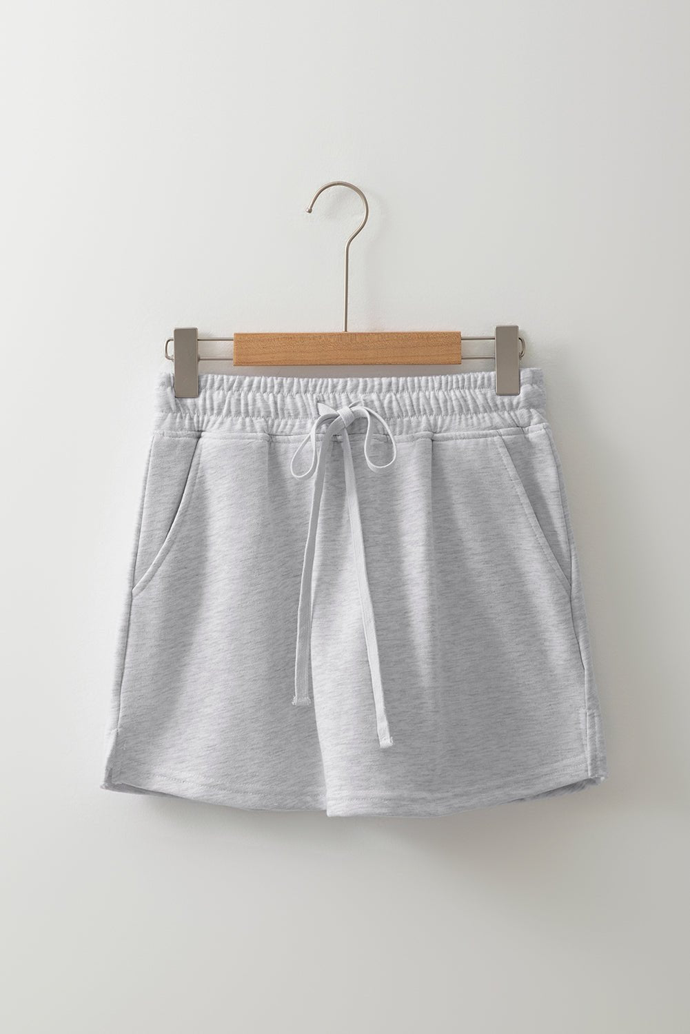 Black French Terry Drawstring Mini Skort with Pockets