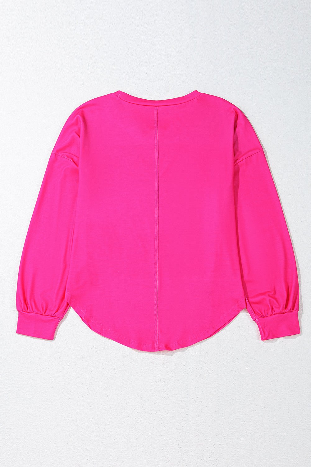 Blue Green Colorblock Drop Sleeve Round Neck Top