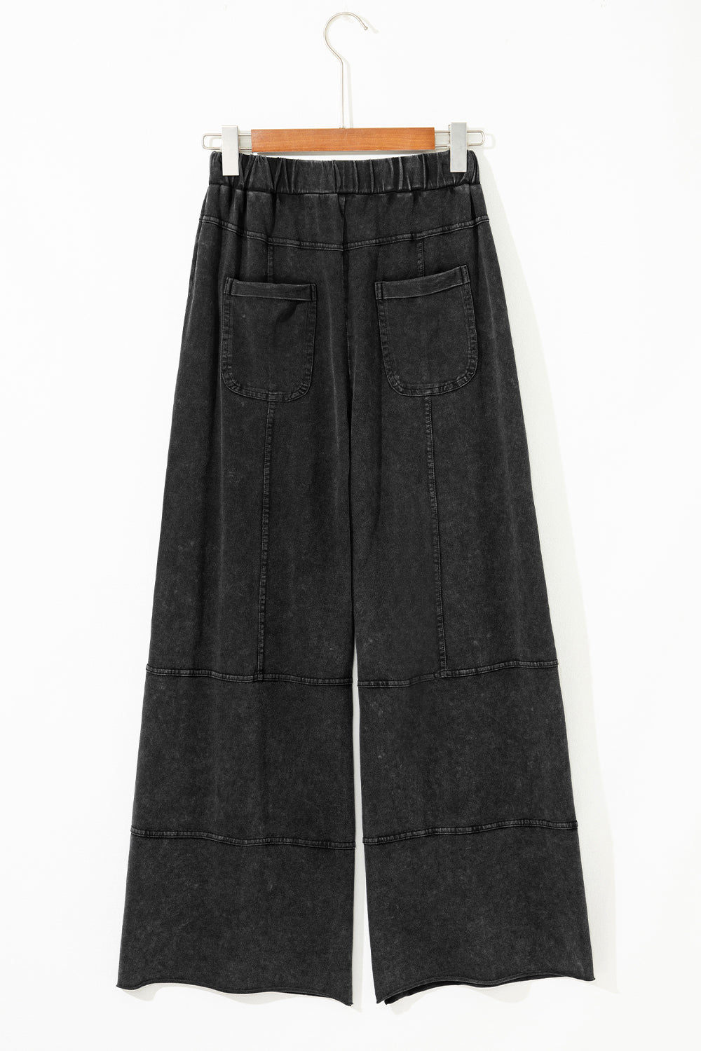 Mineral Wash Exposed Seam Wide Leg Cargo Pants