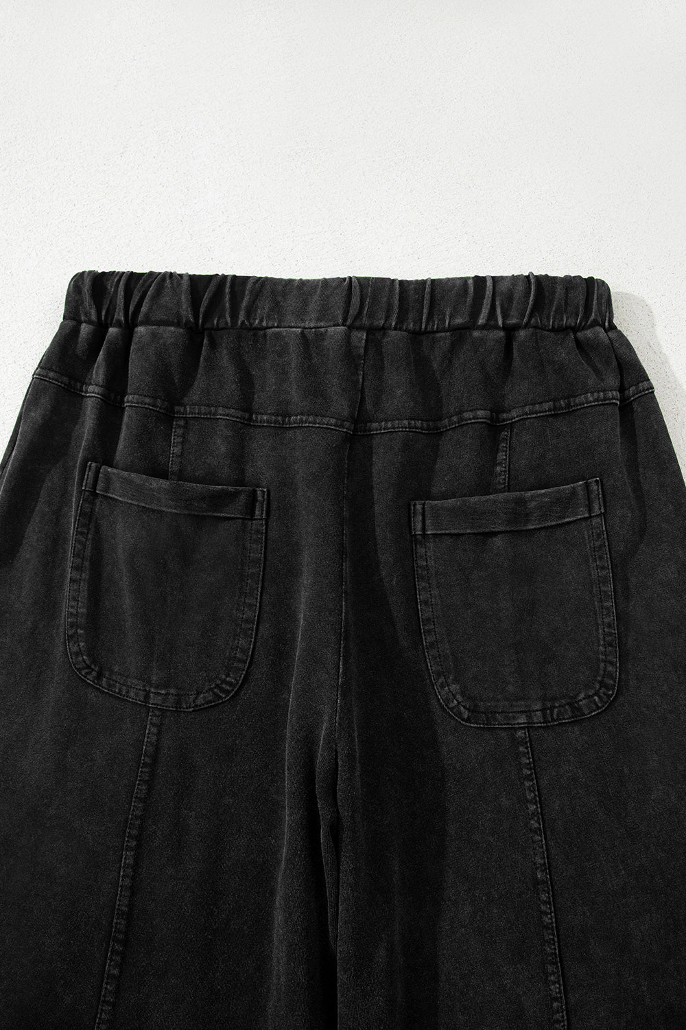 Mineral Wash Exposed Seam Wide Leg Cargo Pants