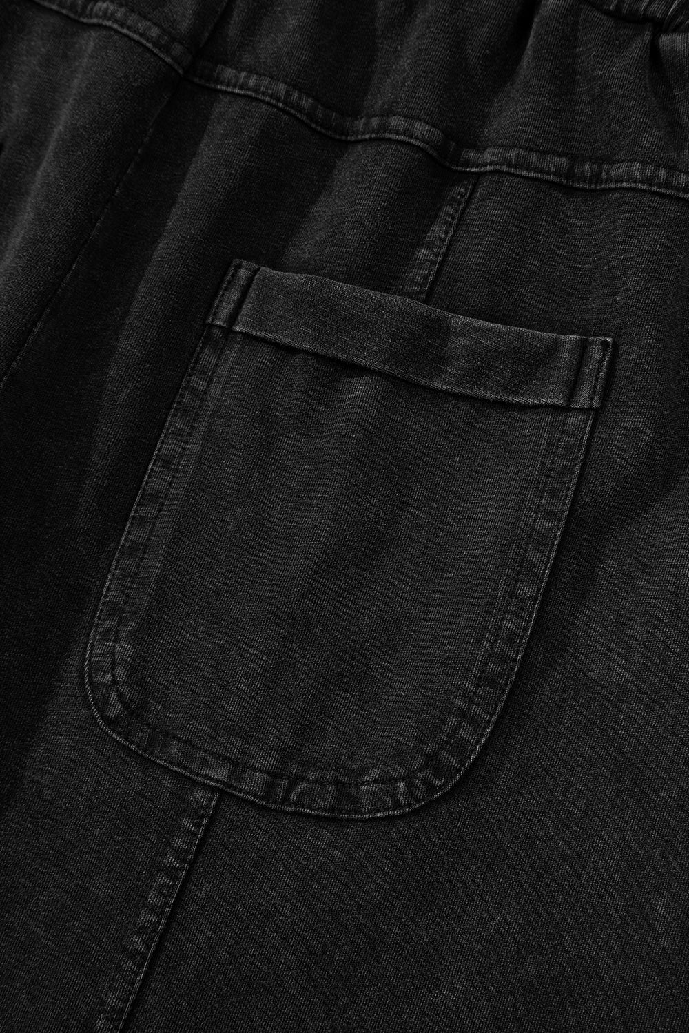 Mineral Wash Exposed Seam Wide Leg Cargo Pants