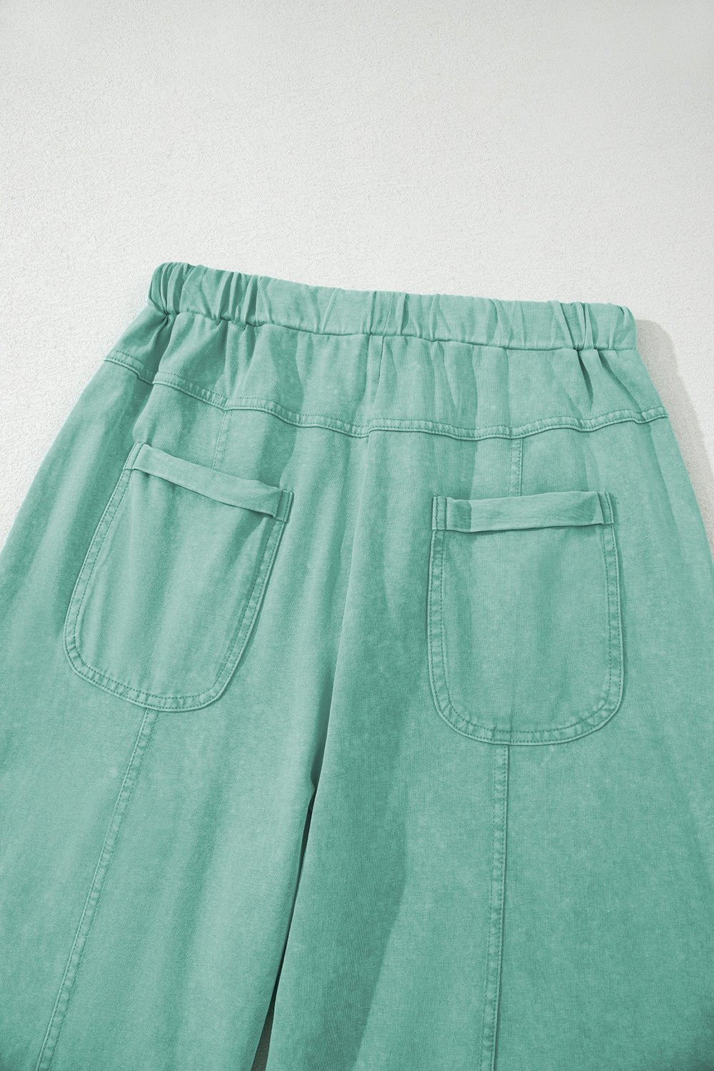 Mineral Wash Exposed Seam Wide Leg Cargo Pants