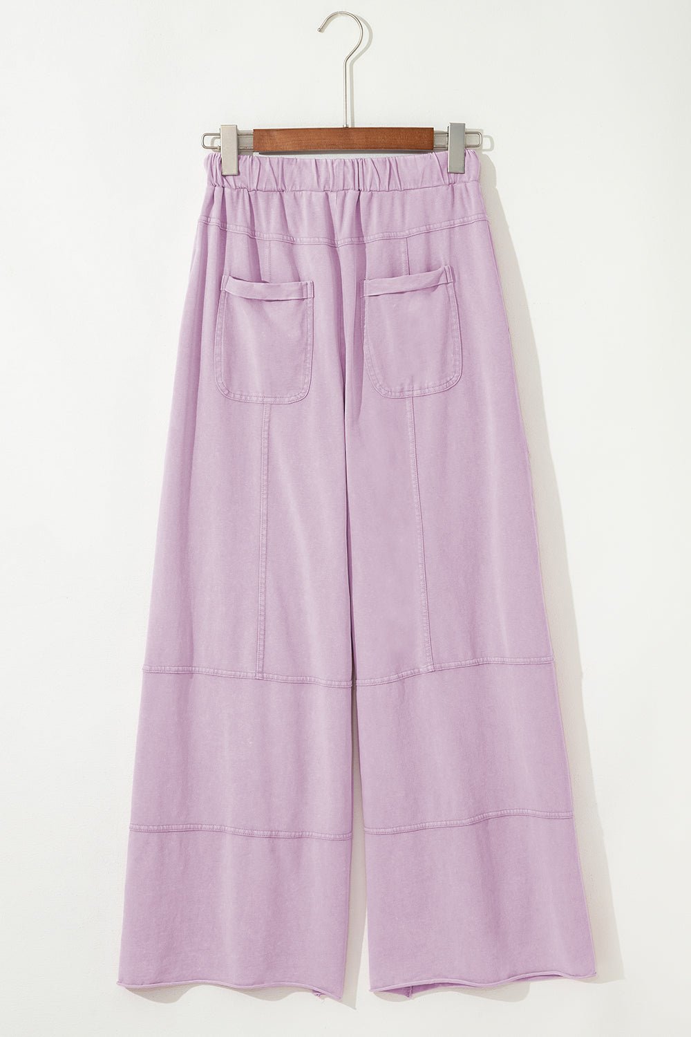 Mineral Wash Exposed Seam Wide Leg Cargo Pants