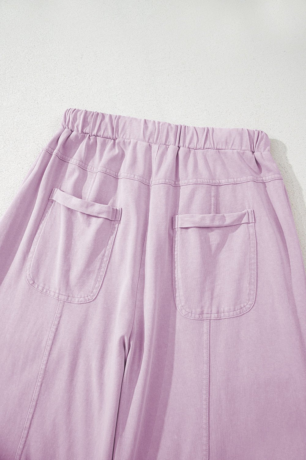 Mineral Wash Exposed Seam Wide Leg Cargo Pants