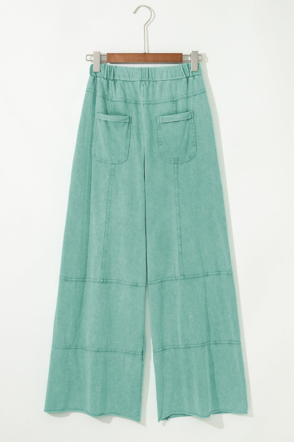 Mineral Wash Exposed Seam Wide Leg Cargo Pants