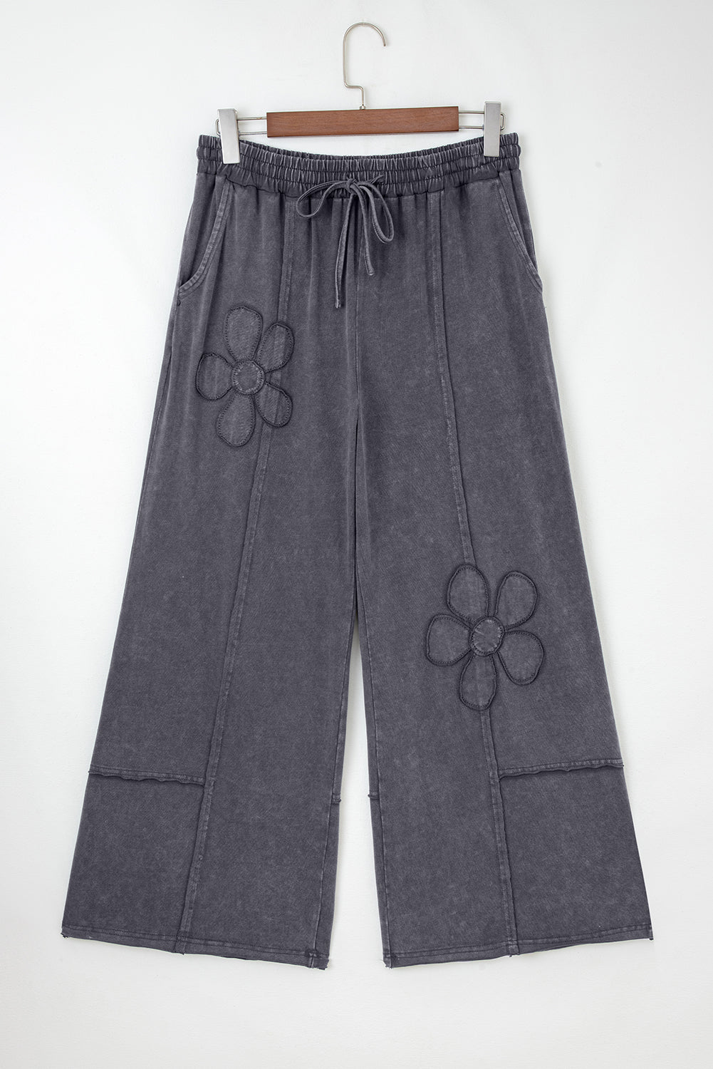 Buckskin Flower Patch Mineral Washed Cropped Wide Leg Pants