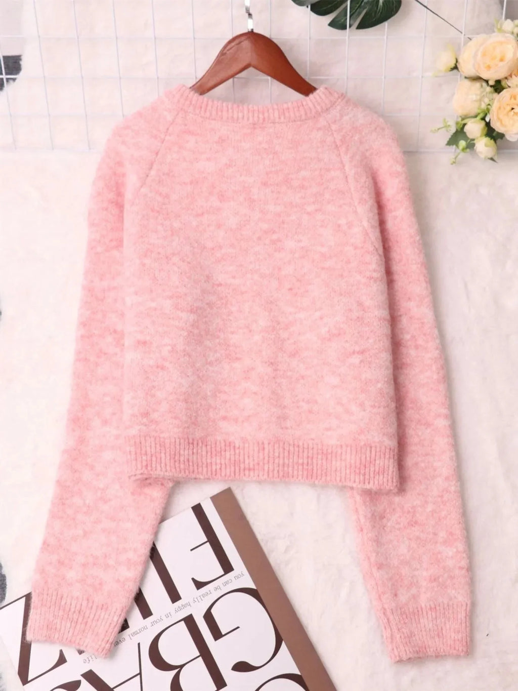 Button-Up Raglan Sleeve Cardigan