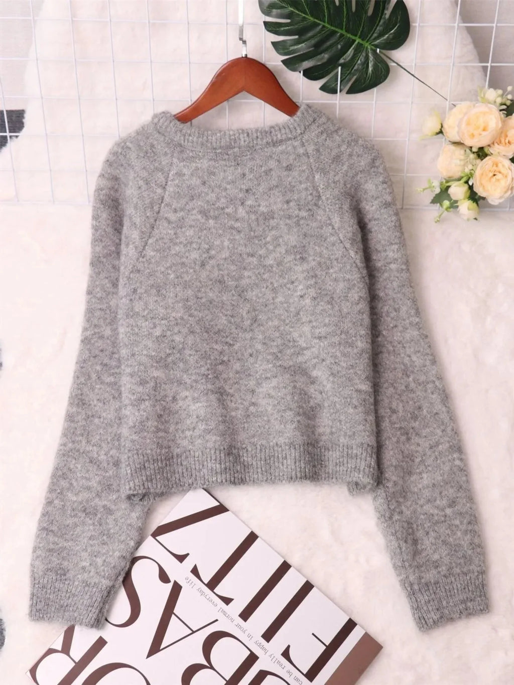 Button-Up Raglan Sleeve Cardigan