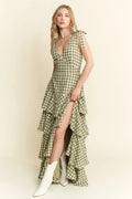 Gingham Tiered Maxi Dress