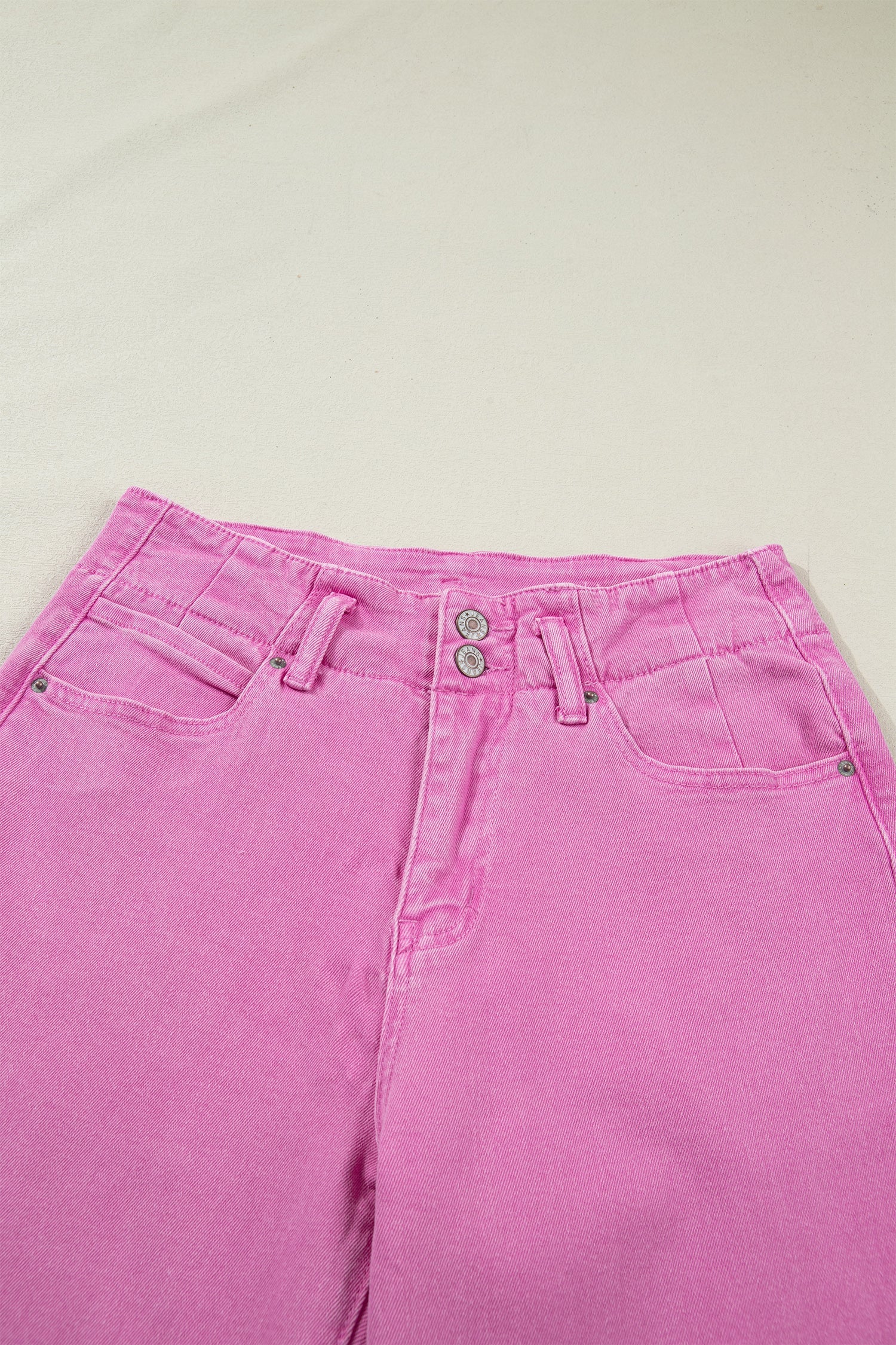 2-Button High Waist Flared Bottom Jeans