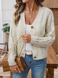 Cable Knit Button-Up Cardigan