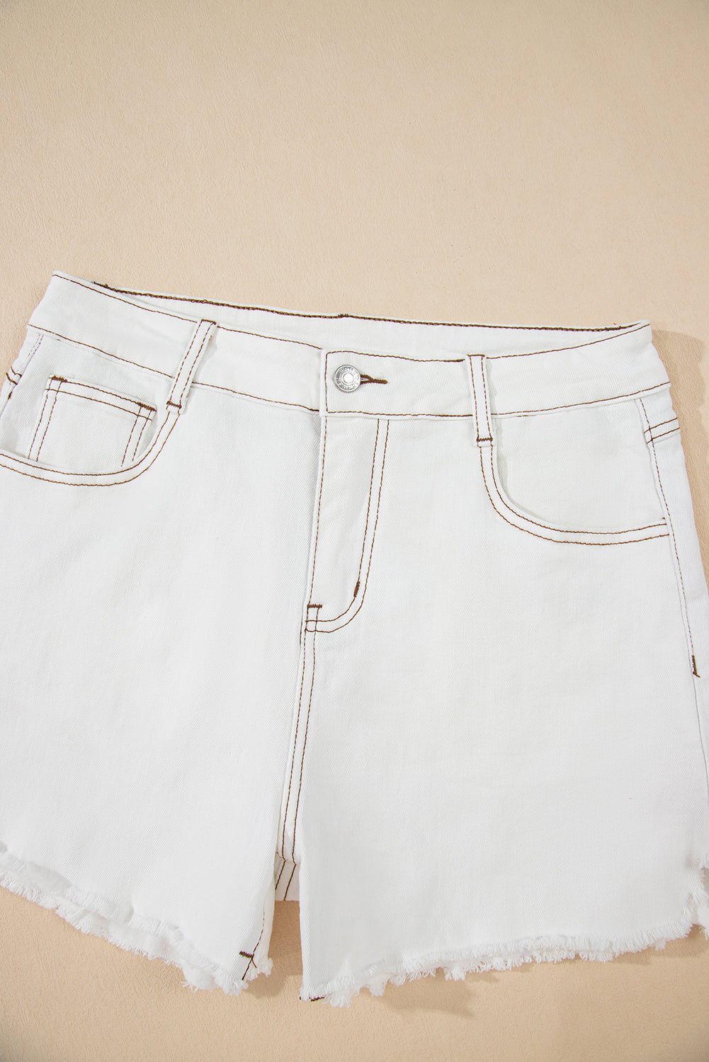 Carbon Grey Raw Hem High Waist Denim Shorts