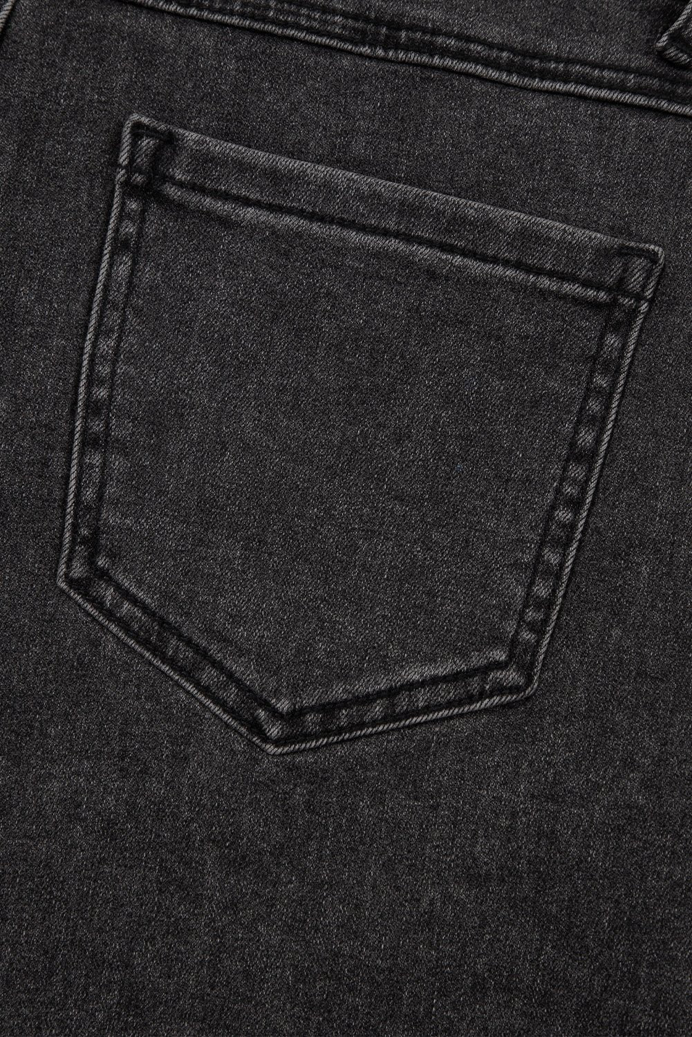 Carbon Grey Raw Hem High Waist Denim Shorts