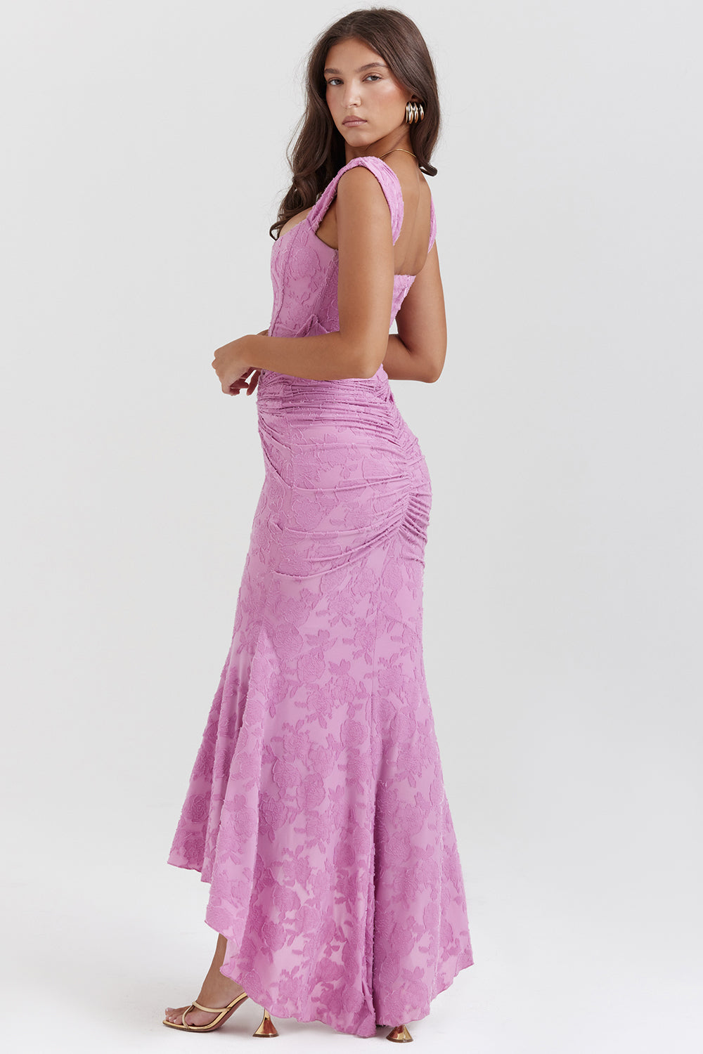 Lace Sculpted Corset Maxi Dress