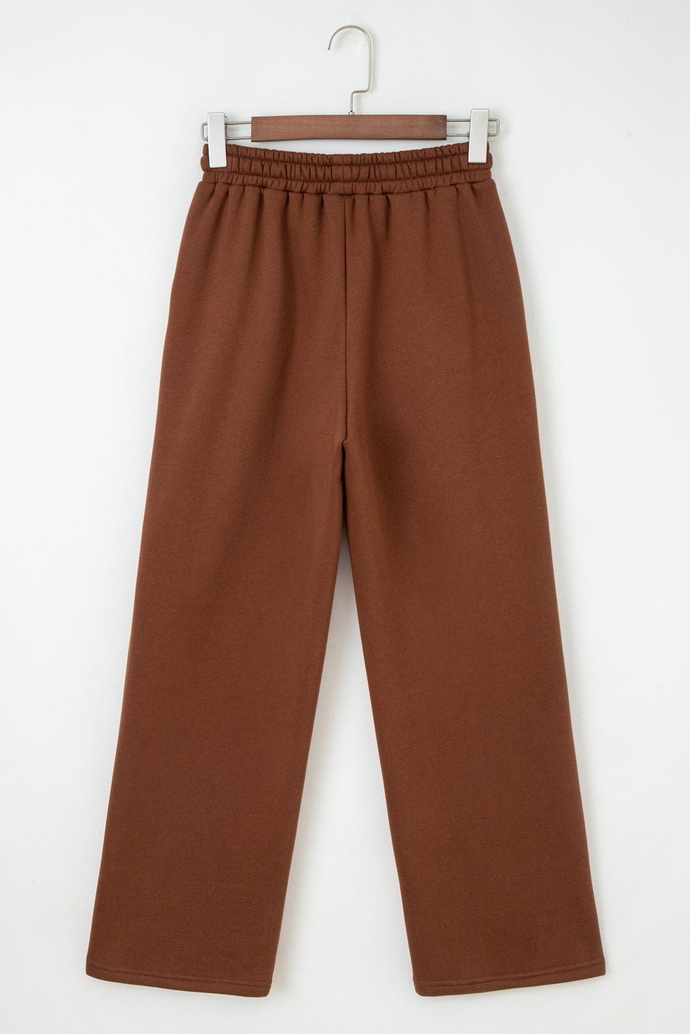 Coffee Leopard Drawstring Winter Fleece Pants
