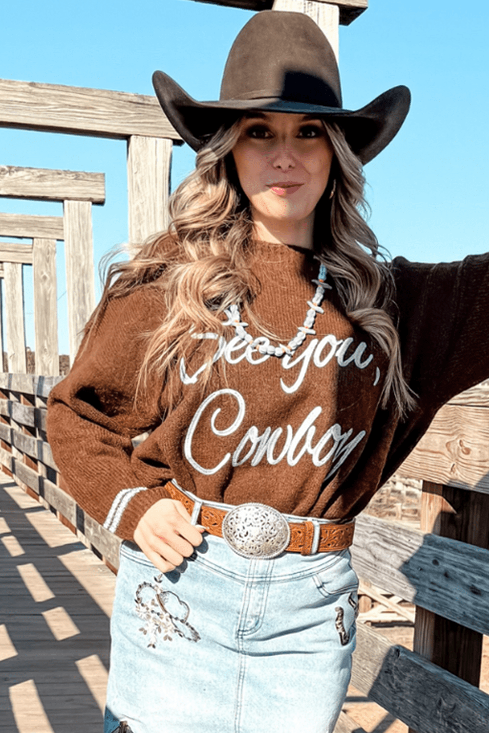 Coffee Letter Embroidered Graphic Sweater