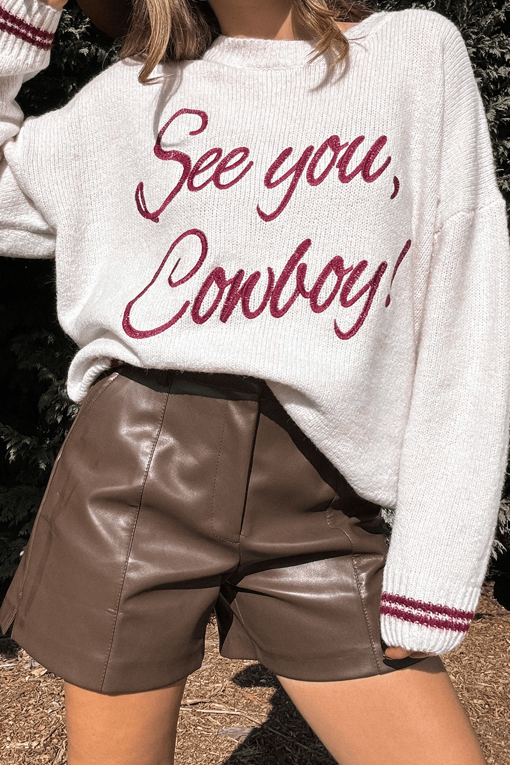 Coffee Letter Embroidered Graphic Sweater