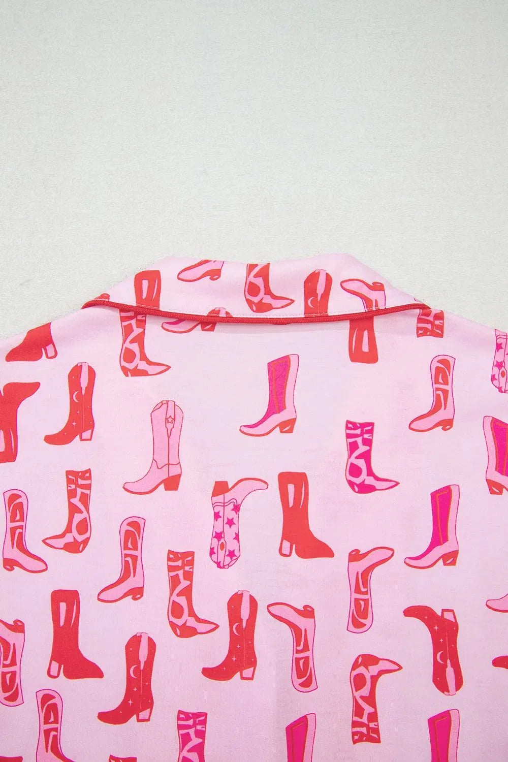 Cowgirl Boots Printed Shirt and Shorts Set