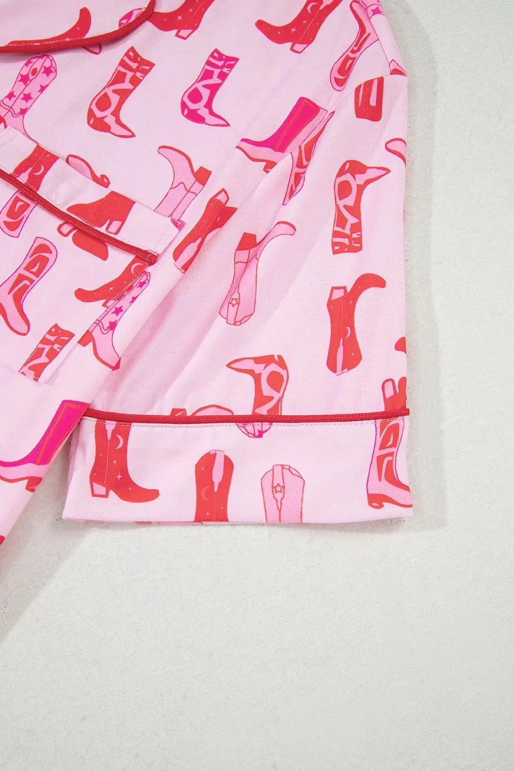 Cowgirl Boots Printed Shirt and Shorts Set