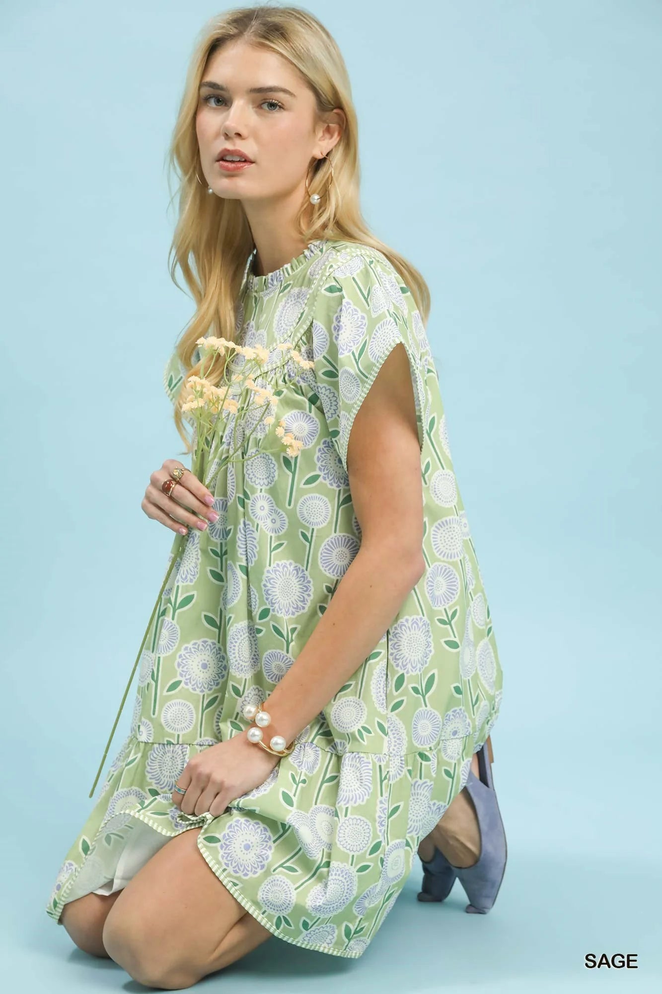 Floral Print Tiered Babydoll Dress