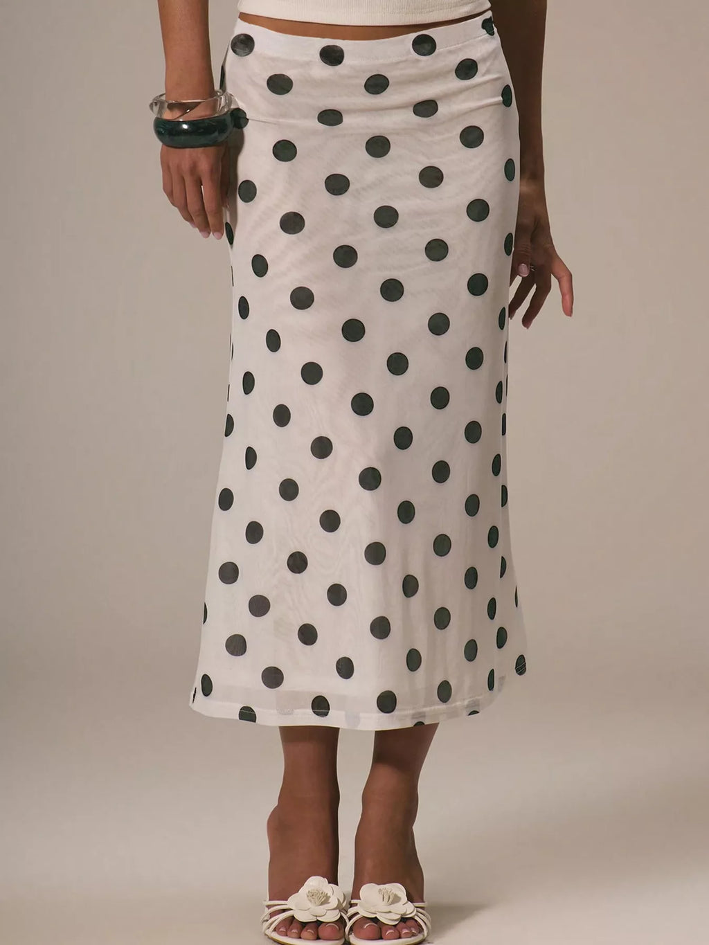 Polka Dot Midi Skirt