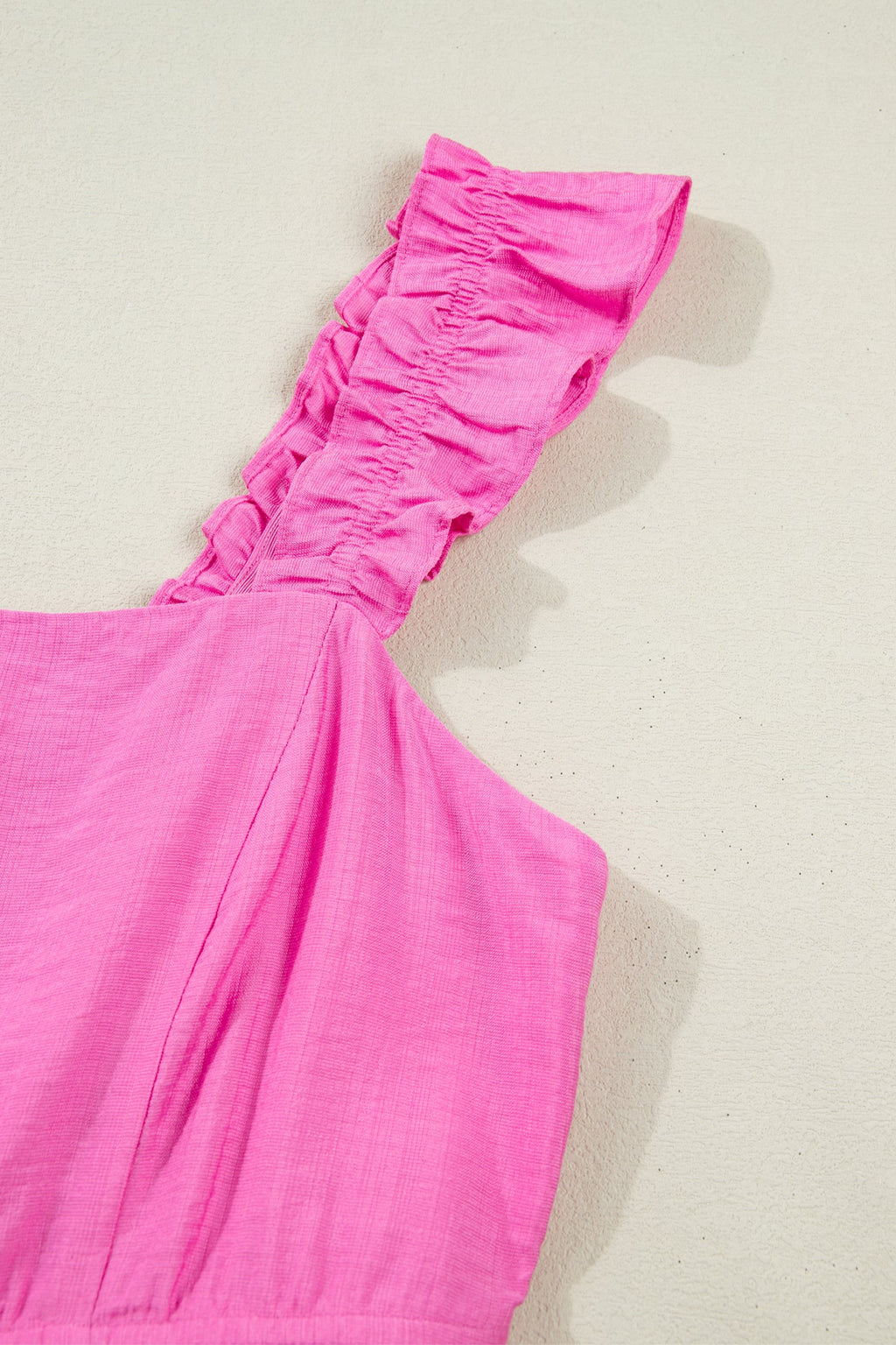 Ruffle Trim Sleeveless Maxi Dress