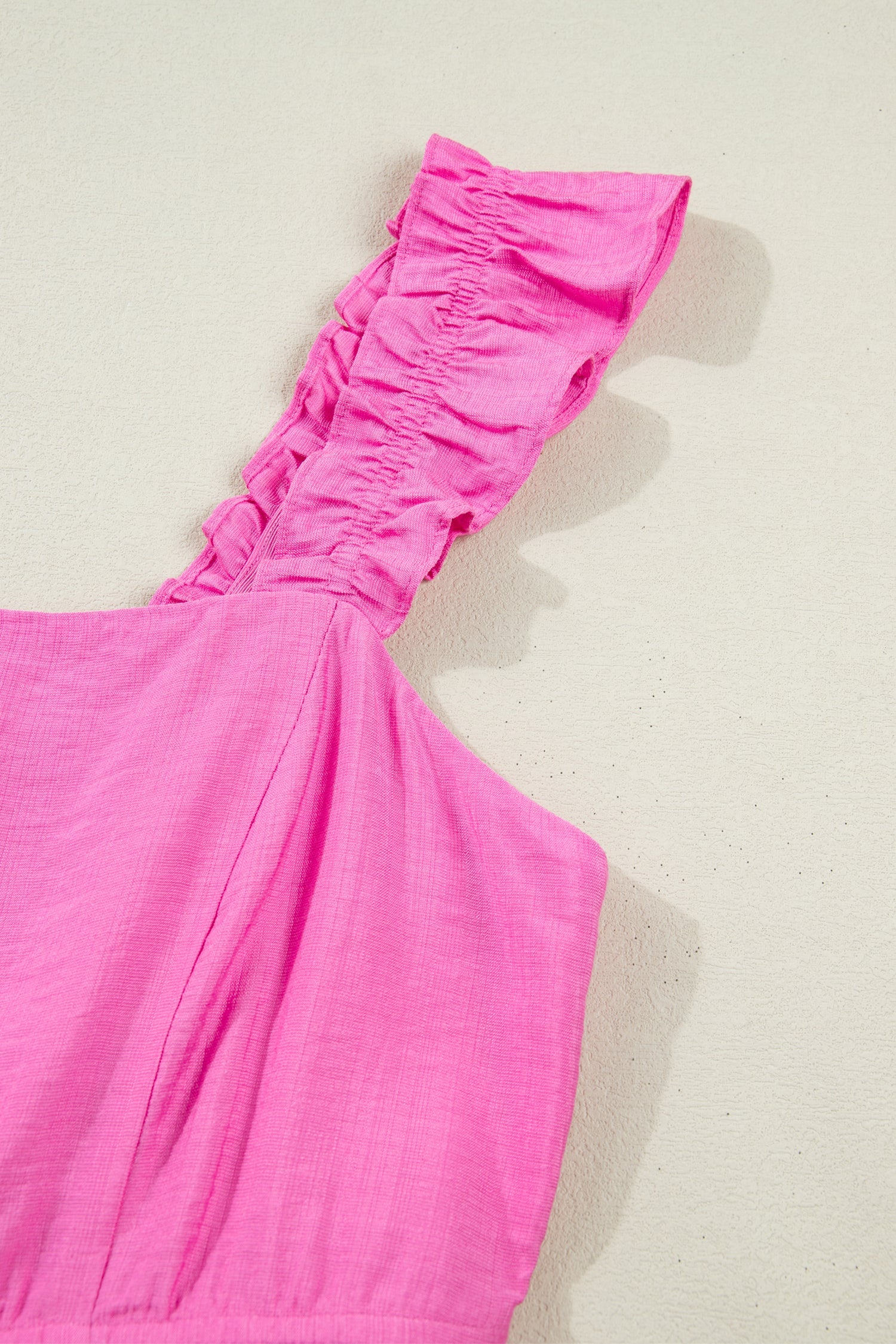 Ruffle Trim Sleeveless Maxi Dress