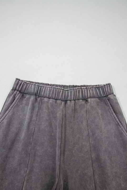 Leopard Patchwork Mineral Wash High Waist Pants