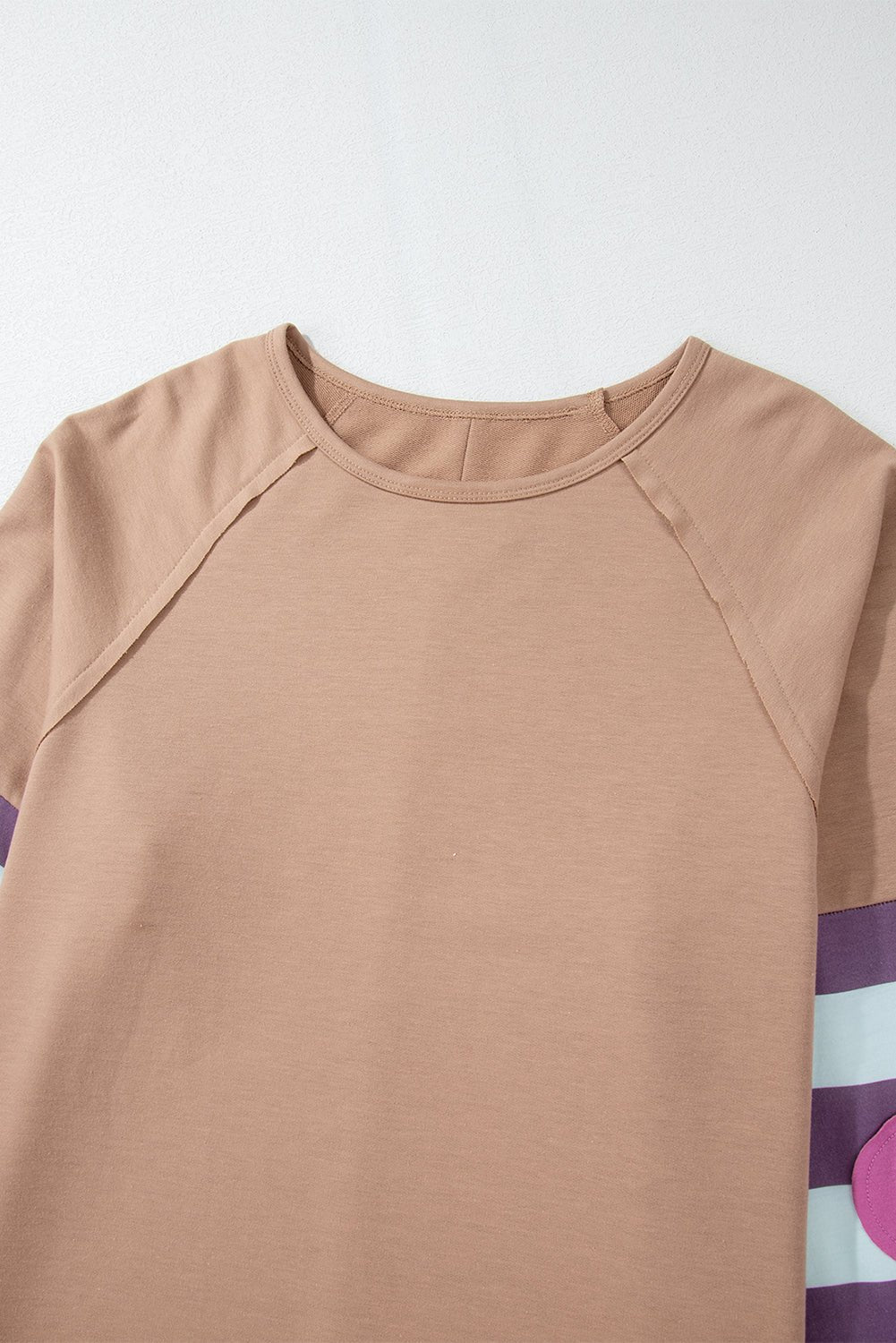 Dune Flower Patchwork Exposed Seam Raglan Sleeve Top