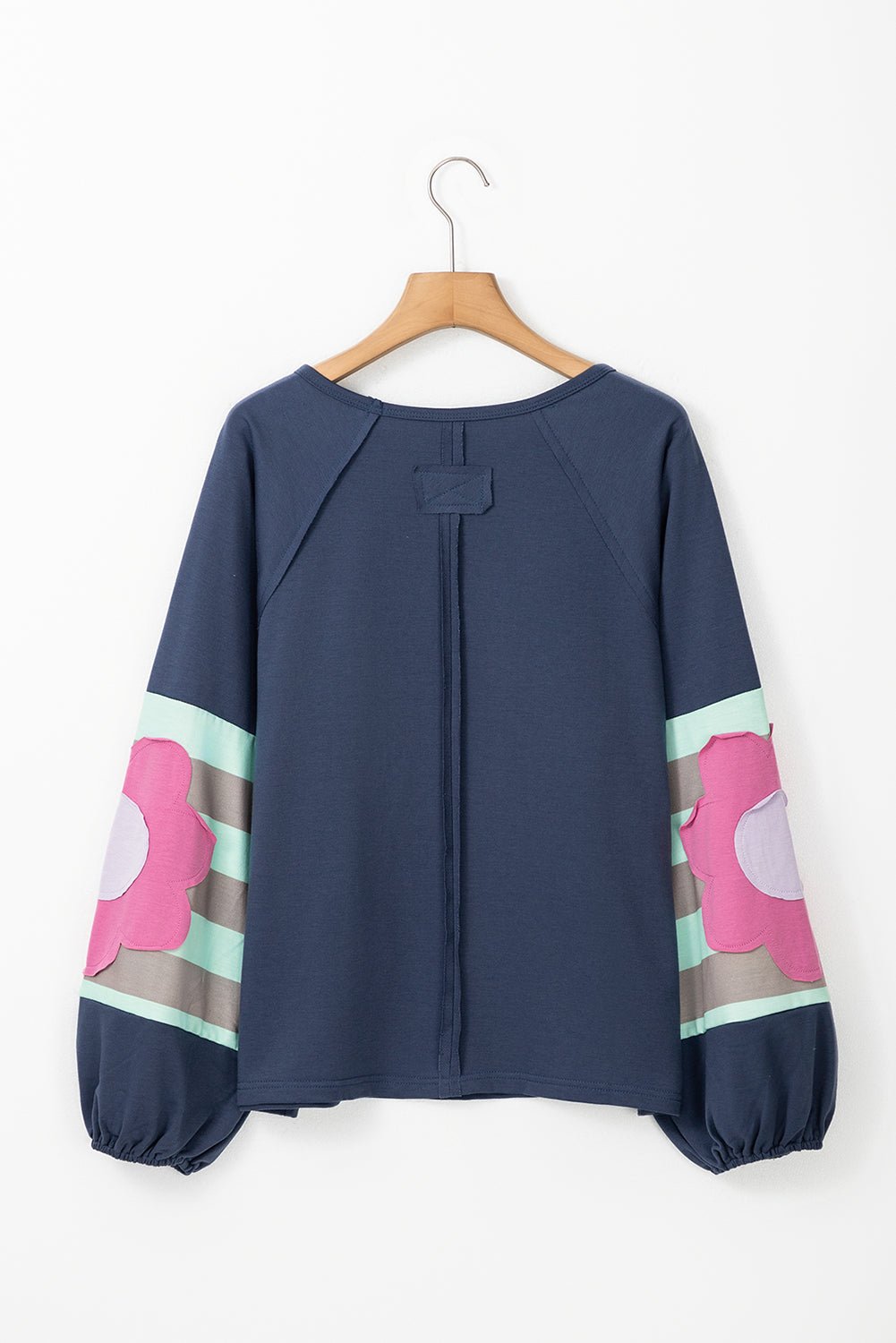 Dune Flower Patchwork Exposed Seam Raglan Sleeve Top