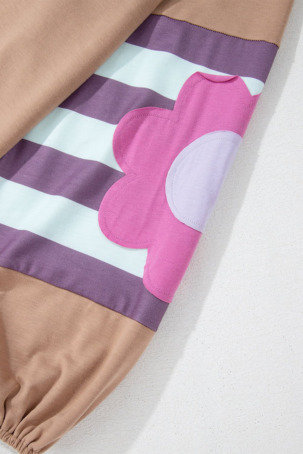 Dune Flower Patchwork Exposed Seam Raglan Sleeve Top