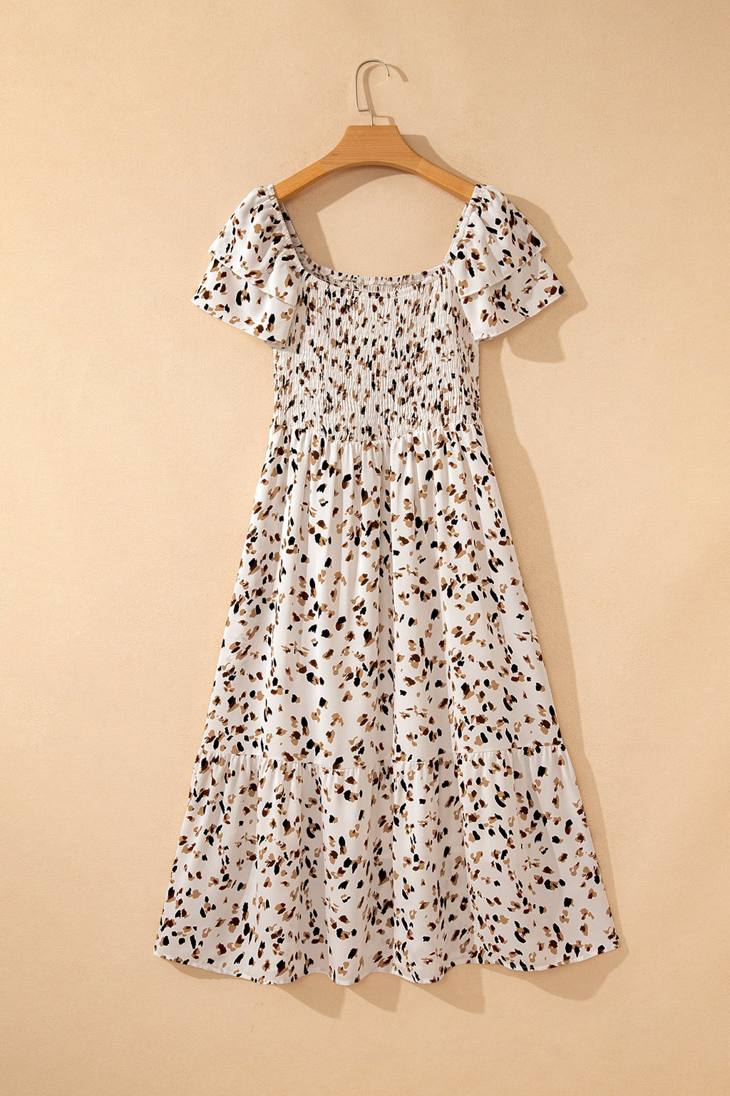 Ditsy Floral Smocked Square Neck Dress