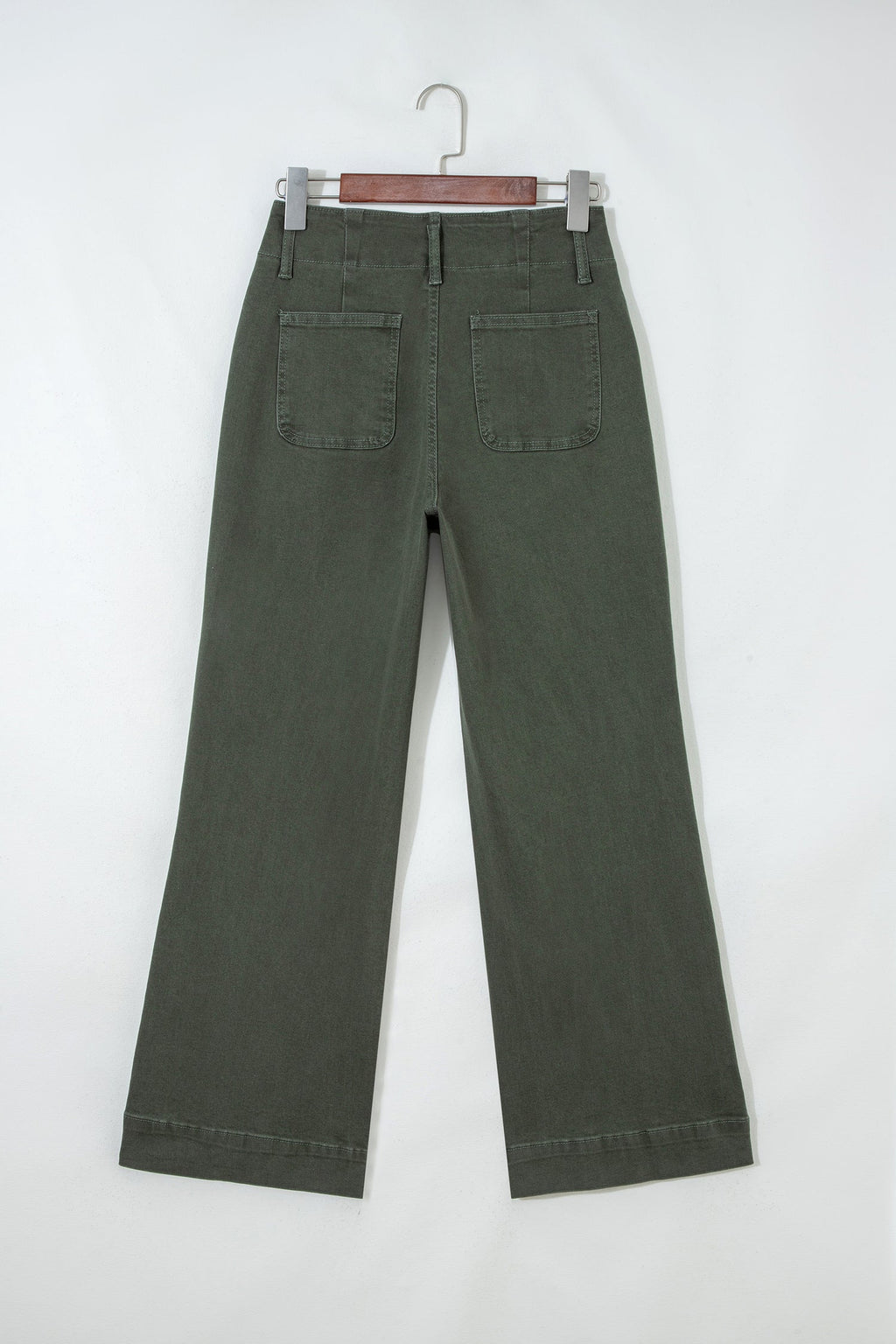 2-Button High Waist Flared Bottom Jeans