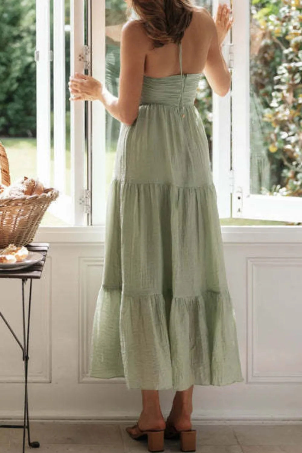 Tiered Halter Neck Cami Dress