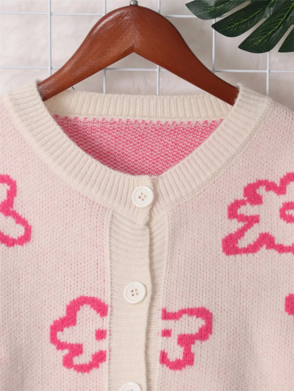 Floral Pattern Button-Up Cardigan