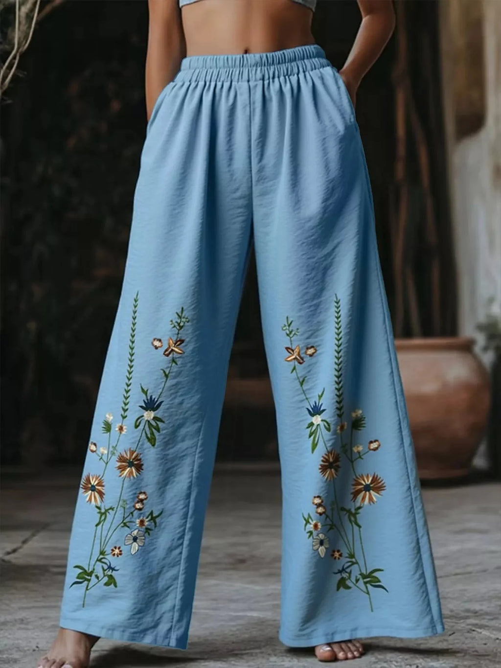 Floral Wide Leg Pants