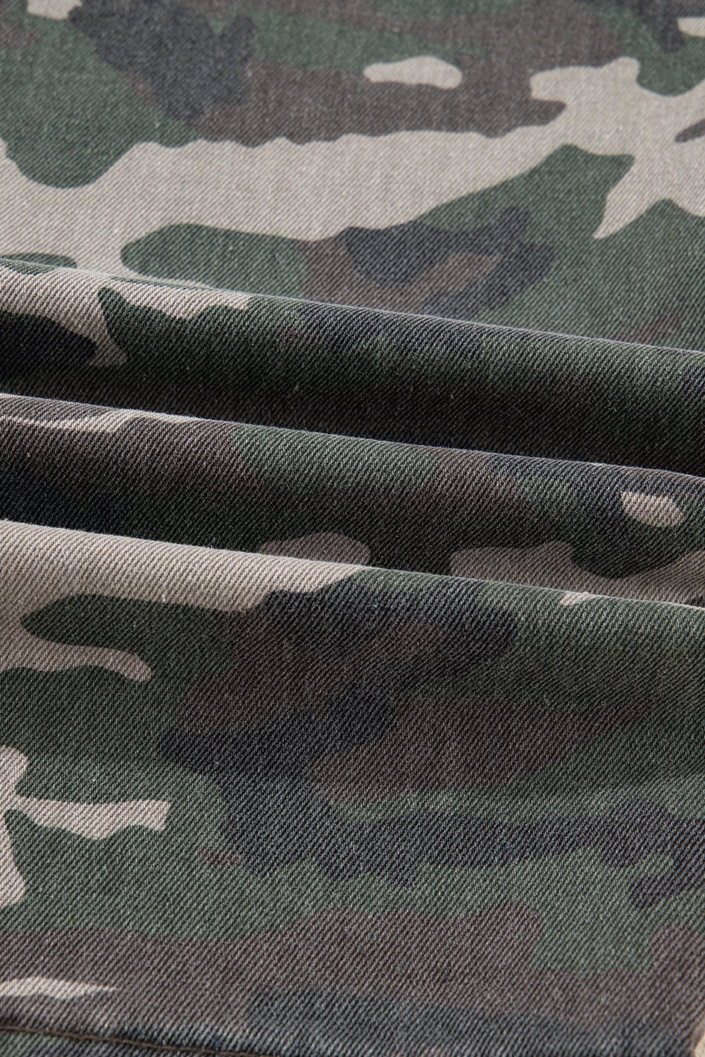 Green Camo Multi Pocket Cargo Wide Leg Jeans