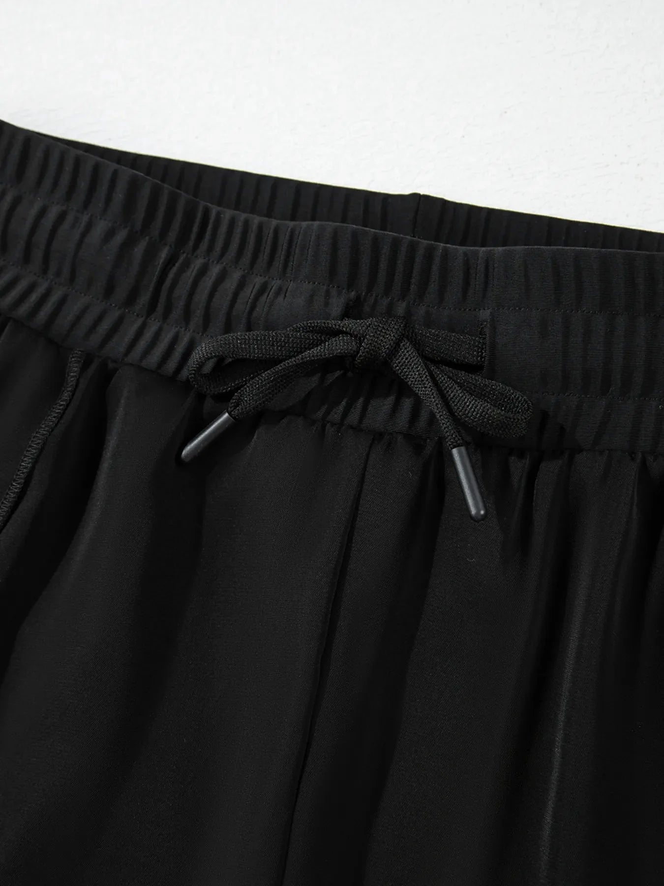 High Waisted Drawstring Swim Shorts