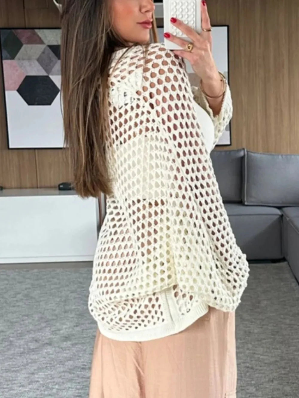 Hollow Out Open Front Cover-Up