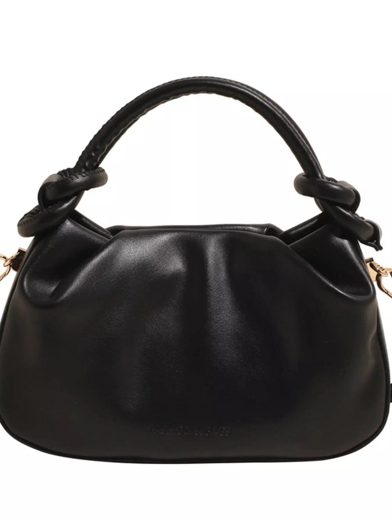 Knot Handle Ruched Crossbody Bag