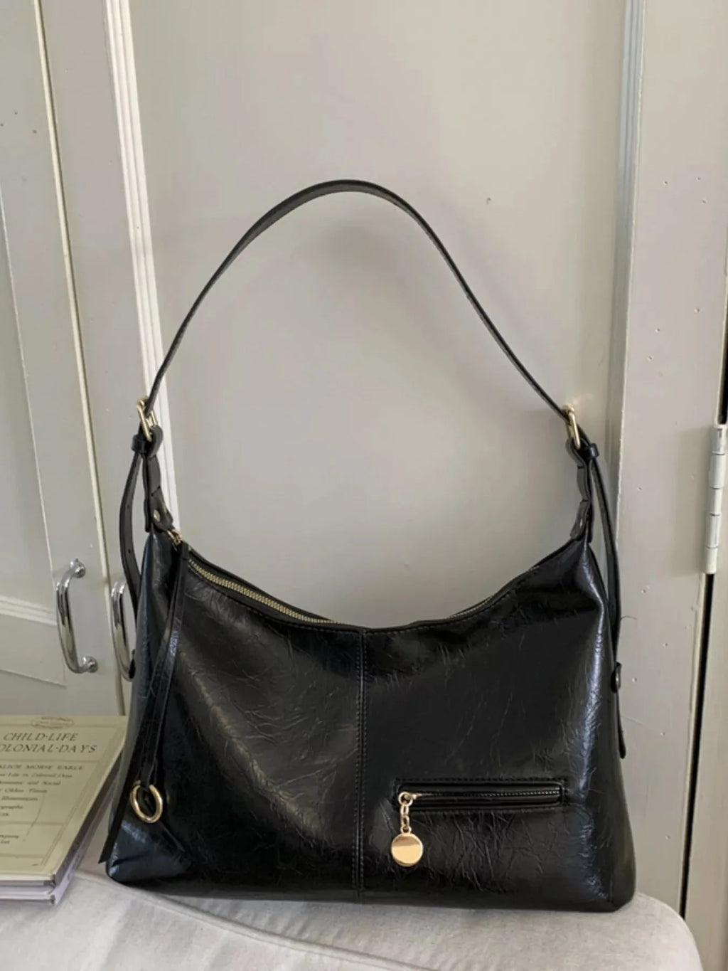 Leather Hobo Shoulder Bag