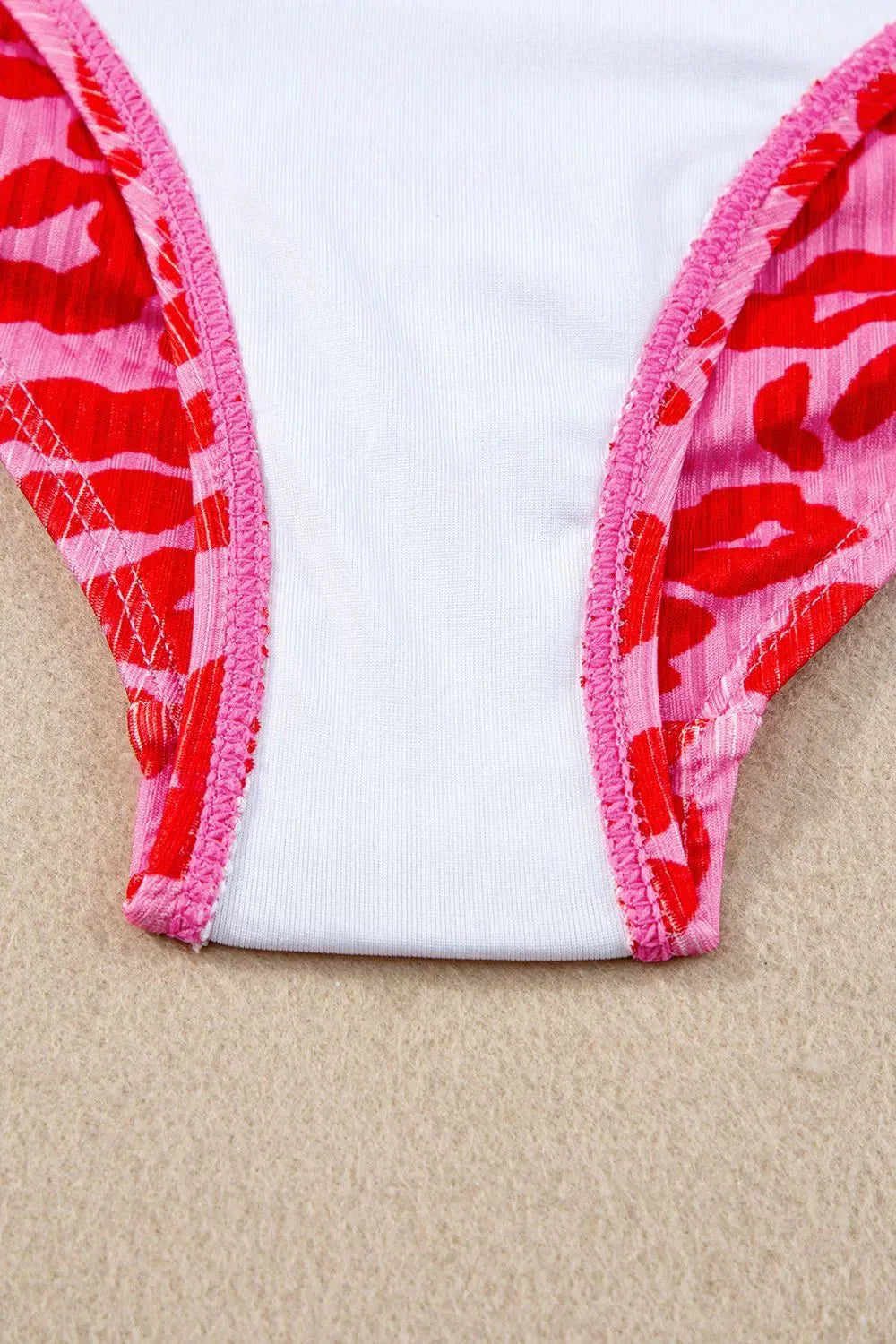 Leopard Cutout Ribbed Side Drawstring One-Piece Swimsuit